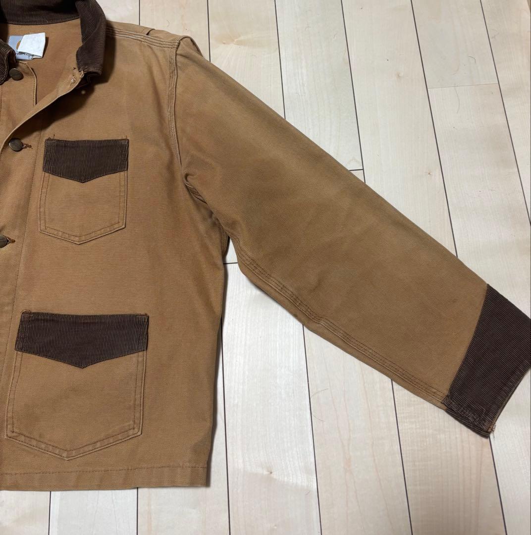 Carhartt 短丈ワークジャケット コーデュロイ襟・袖 企業ロゴ - メルカリ