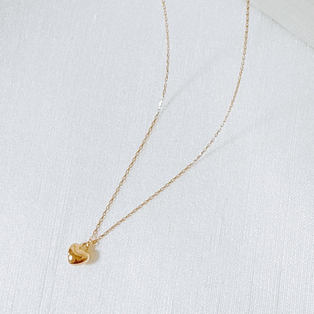18金【ぷっくりハートネックレス】イエローゴールド K18刻印入 新品