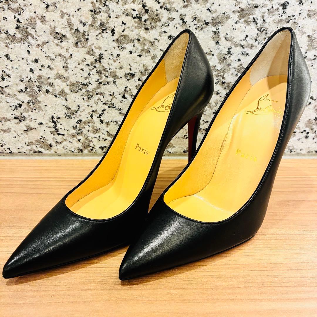【美品】クリスチャンルブタン kate100 パテントレザー パンプス 35.5 Hot Chick（ホットチック100） 100 ピンク パテントレザー - Shoes