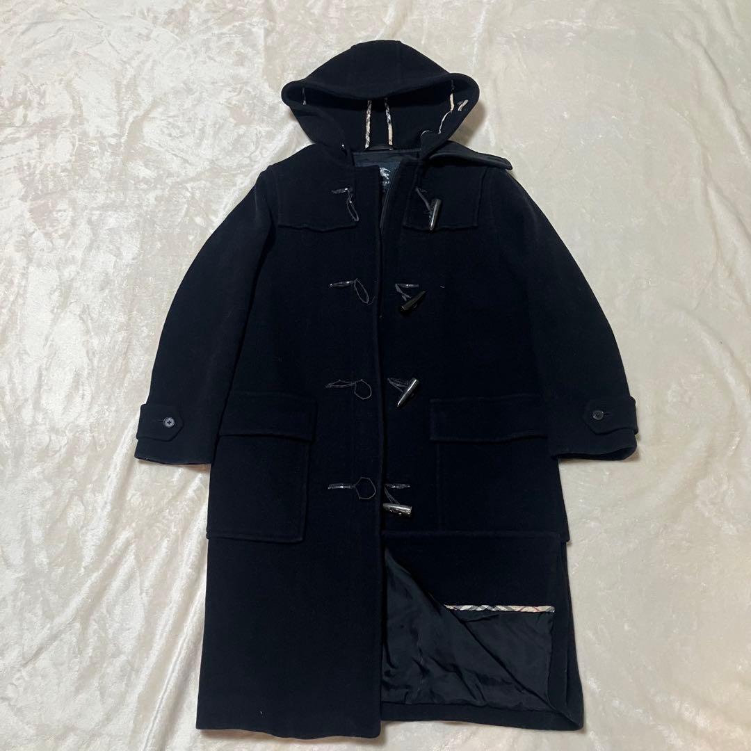 美品⭐️バーバリー ロンドン　ダッフルコート ブラック　フード付き　38 バーバリー メンズ コート BURBERRY ブランド ダッフルコート アウター