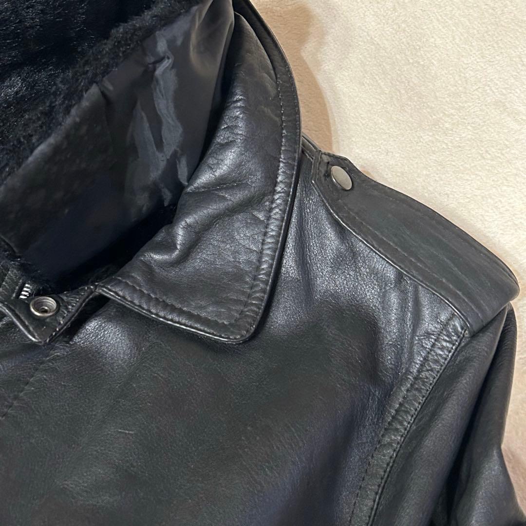 未使用級 vintage レザー G1 フライトジャケット MA-1 ファー ファー