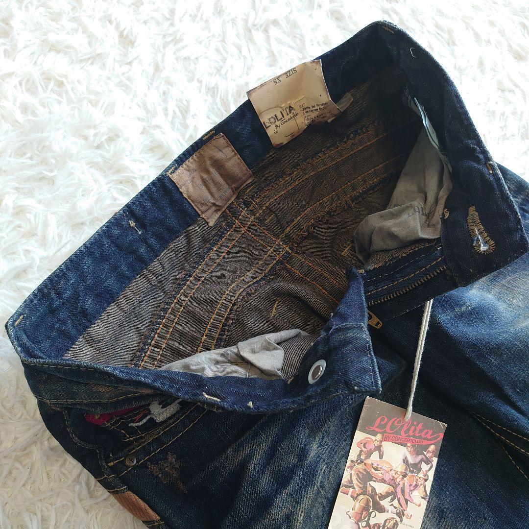 新品】 ロリータジーンズ × 奈良美智 コラボ ワッペン刺繍 デニム XS