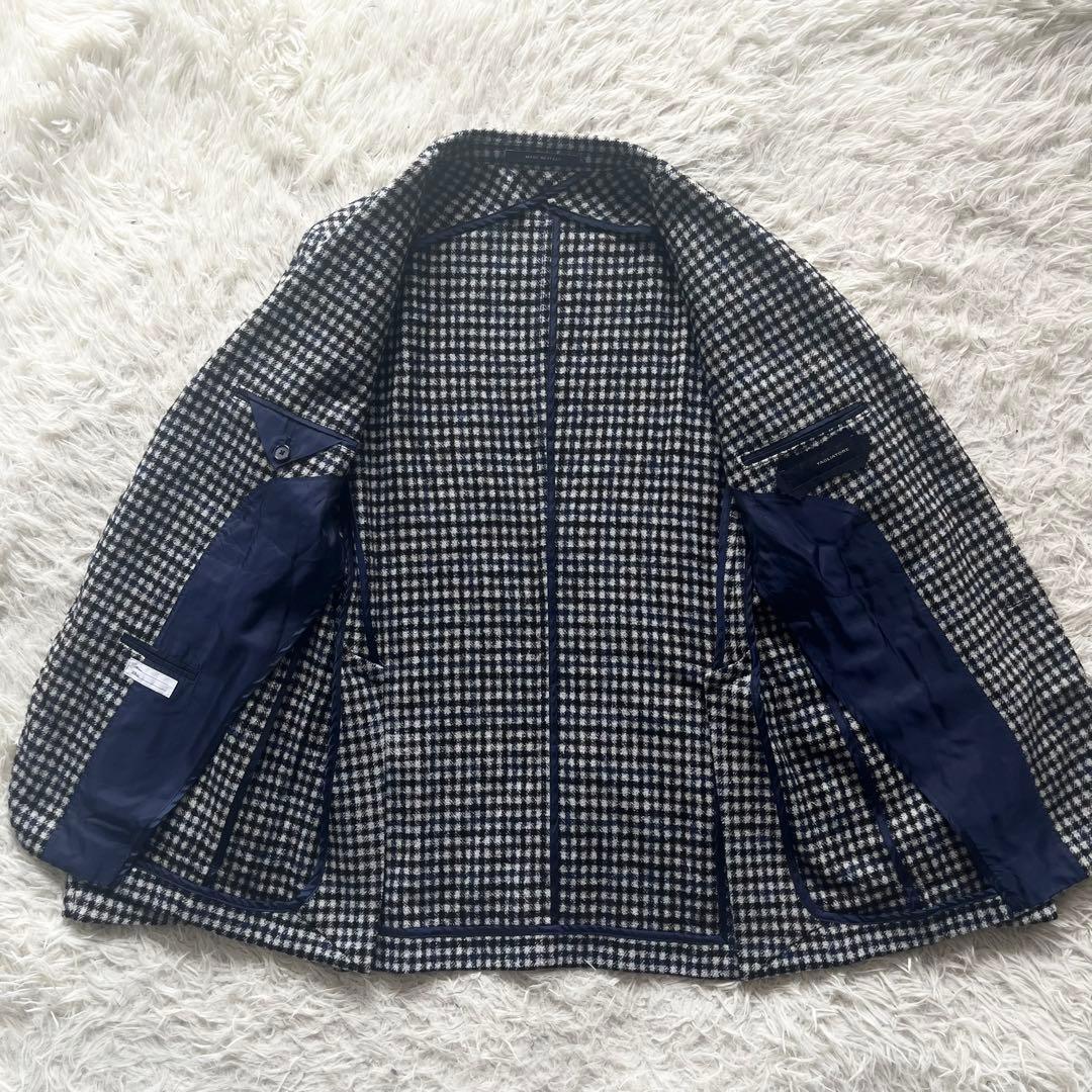 <美品>TAGLIATORE 新ロゴ チェック ツイード ジャケット サイズ48 美品>TAGLIATORE 新ロゴ チェック ツイード ジャケット サイズ48