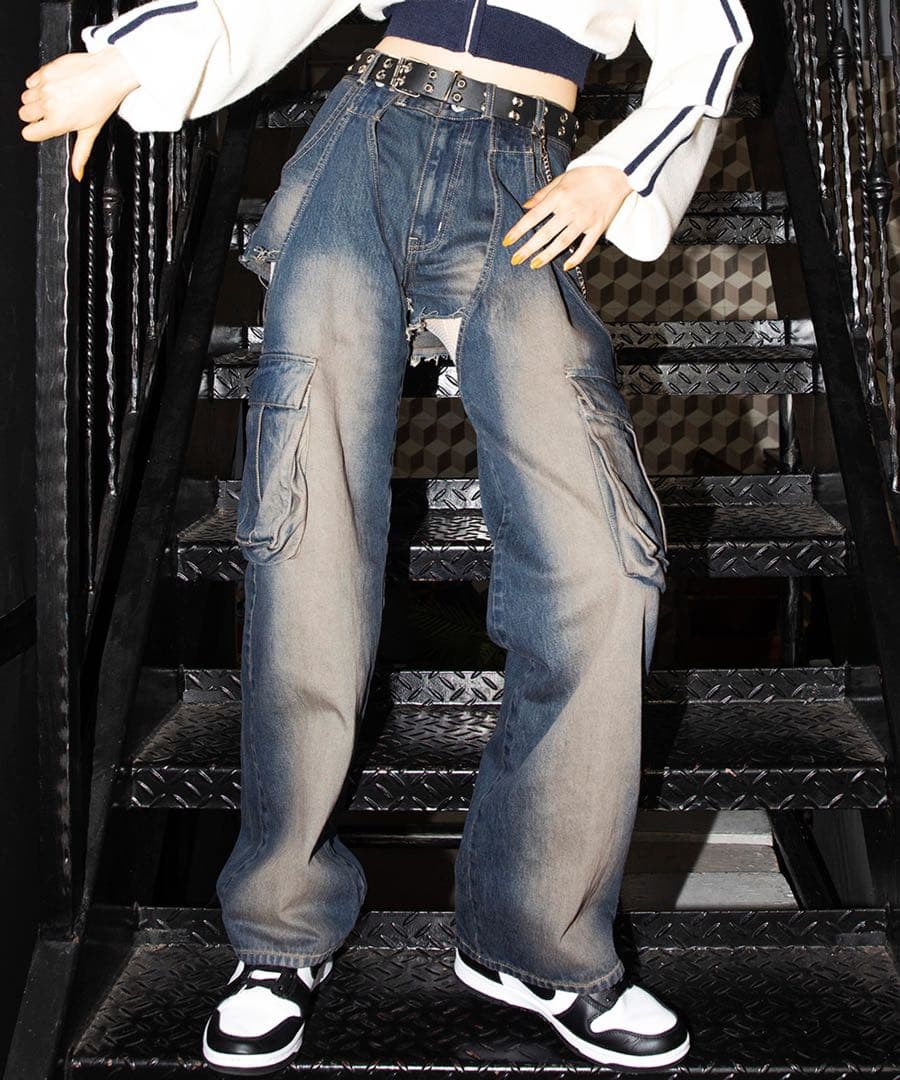 2WAYカーゴオーバーダイデニム 2WAYカーゴオーバーダイデニム｜SPIRALGIRL スパイラルガール 商品詳細