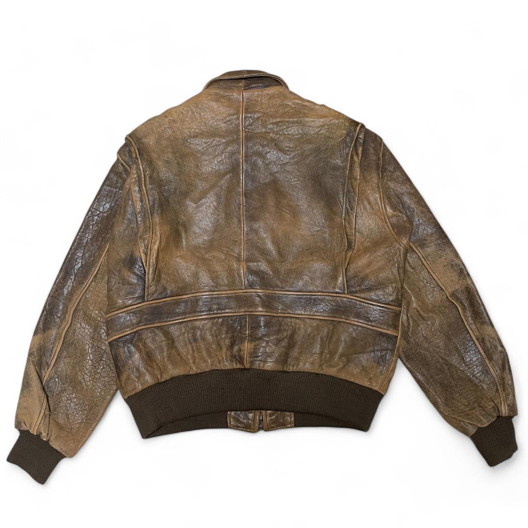 A-2型フライトジャケットレザージャケット茶色ブラウン本革古着xl