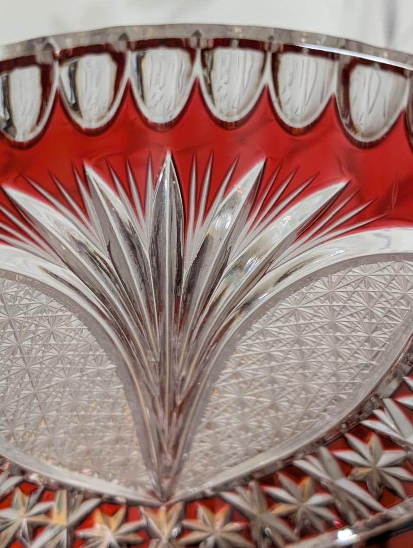 KONIG ケニッヒ クリスタル 切子 ガラス 花瓶 レッド ドイツ - メルカリ