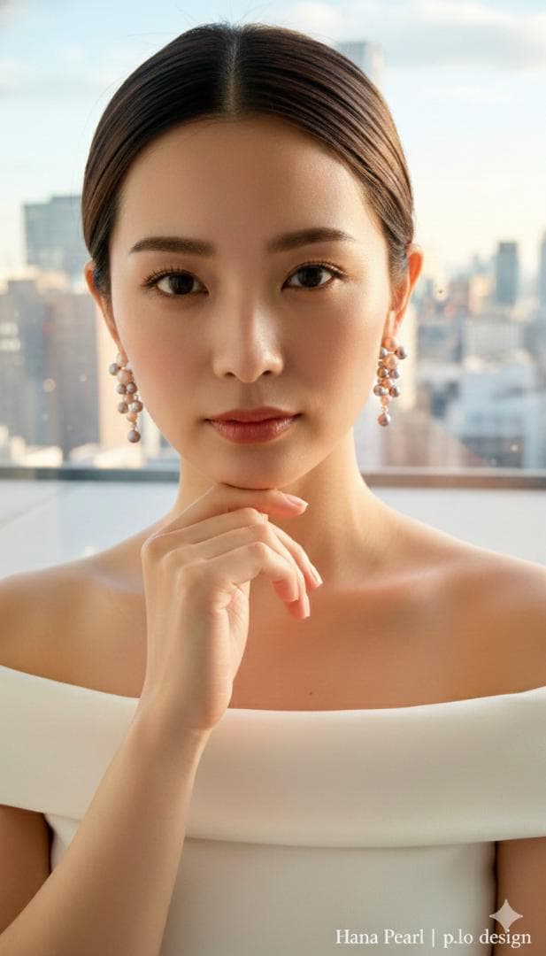 極光22珠】淡水真珠 花珠級 虹色キャンディ ピアス 揺れる S925 稀少