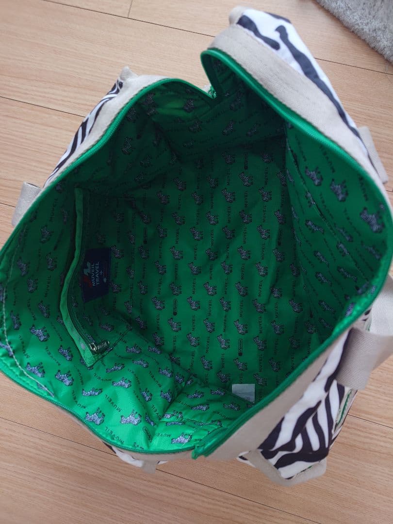 レスポートサックMUVEIL TRAVEL ゼブラ柄ボストンバッグ ポーチ付き