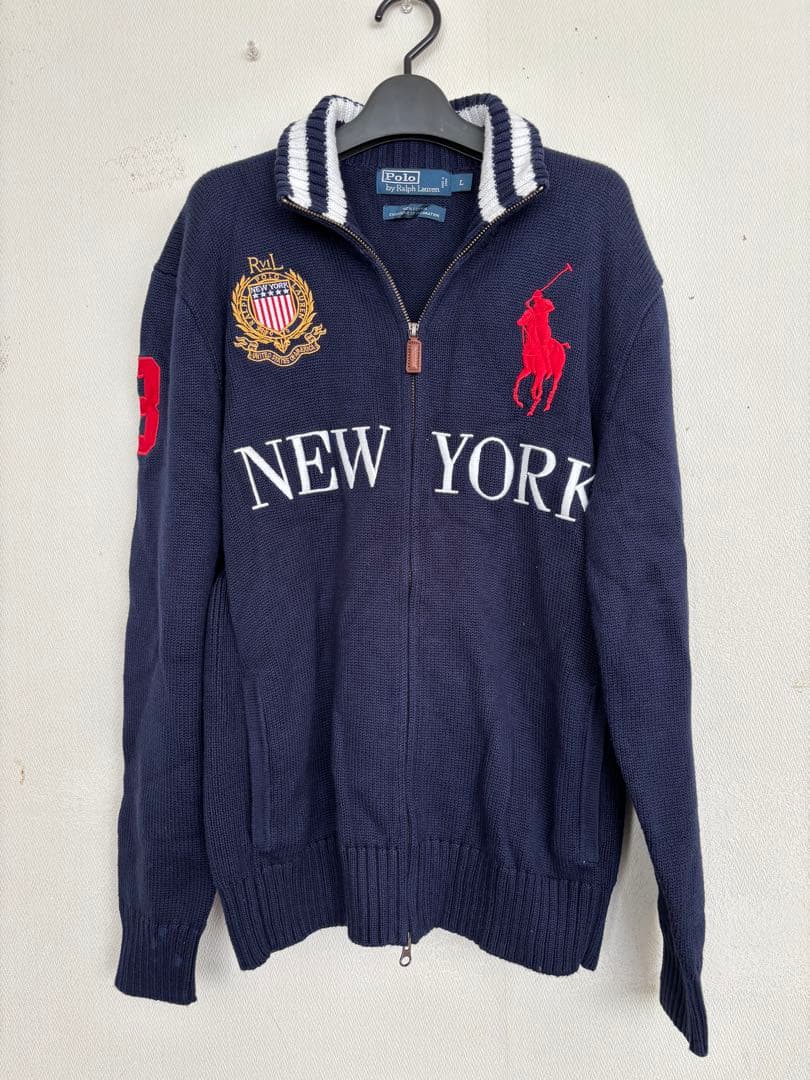 Polo Ralph Lauren ネイビー ジップアップセーター POLO RALPH LAUREN（ポロ・ラルフローレン） ポロ ラルフローレン 長袖