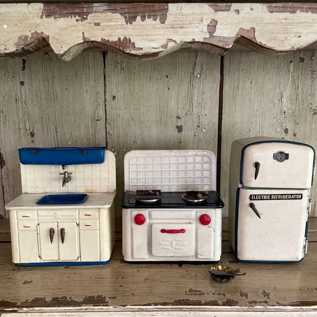アンティーク　ブリキままごとキッチン アンティーク ままごと キッチン ヴィンテージ 昭和レトロ 古い 昔の