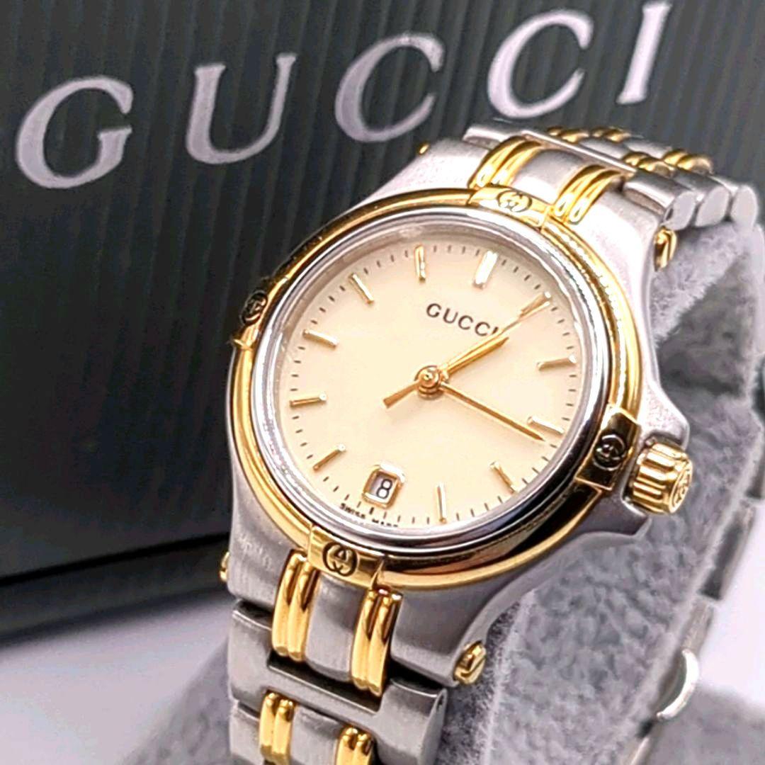 極美品 電池交換済み✨GUCCI シルバー ゴールド 腕時計 9040L 楽天市場】GUCCI グッチ 9045シリーズ 9040L【電池交換済】ステンレス