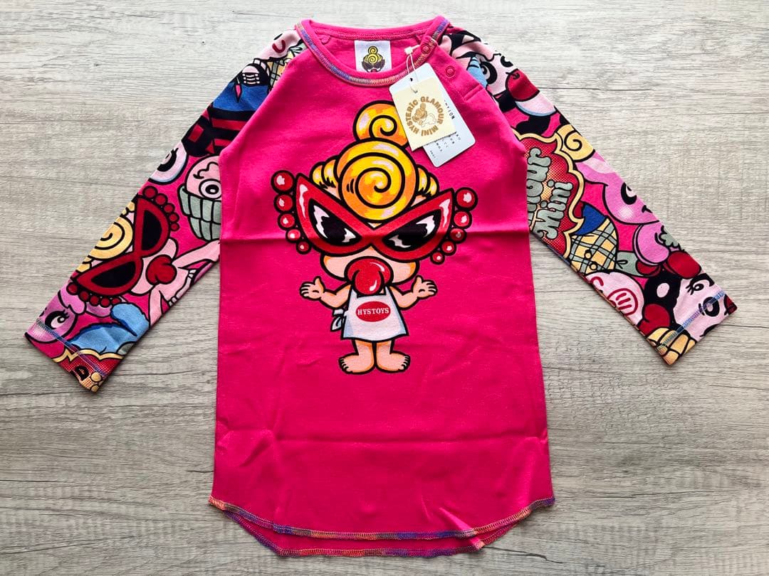 ☆ヒスミニ☆トイランドワンピース☆90㌢☆新品☆ PINKY&DIANNE - ランダムドットプリーツワンピース (ホワイト