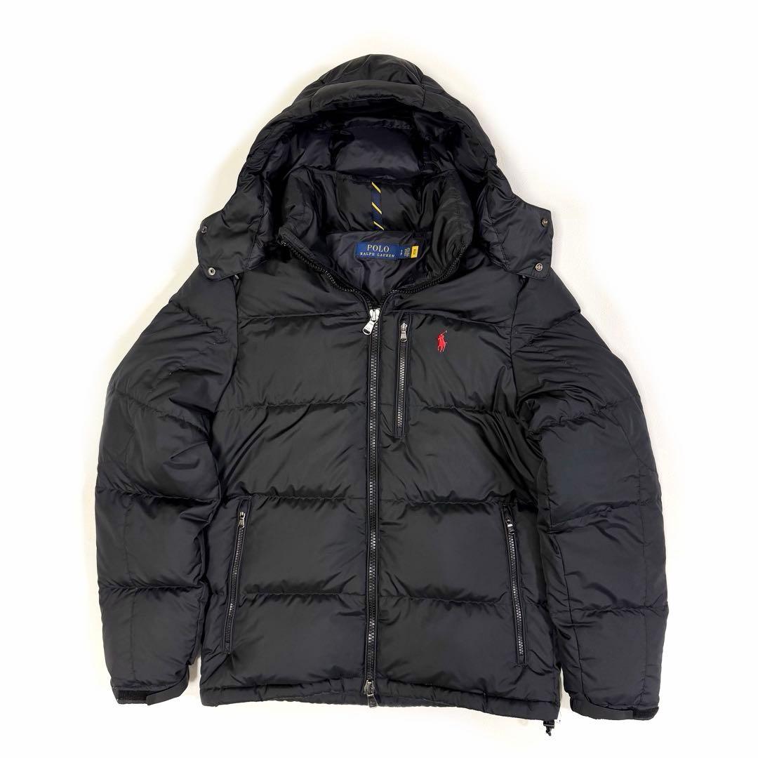ポロラルフローレン ダウンジャケット ポニー フード 近年モデル ブラック S ポロバイラルフローレン ビッグポニー ダウンジャケット メンズXL 古着