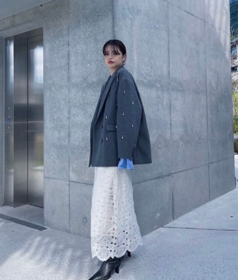 完売品ameri UND ELSA BIJOU WOOL JACKET - メルカリ