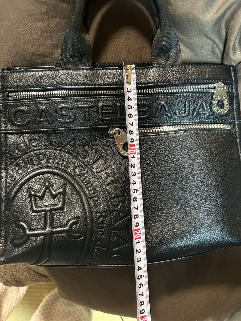 最終値下げ!! CASTELBAJAC 黒トートバッグ エンボス加工