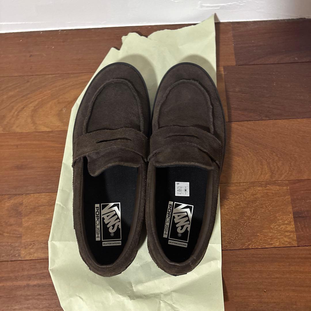 27.5cm VANS バンズ スエード ローファー ダークブラウン