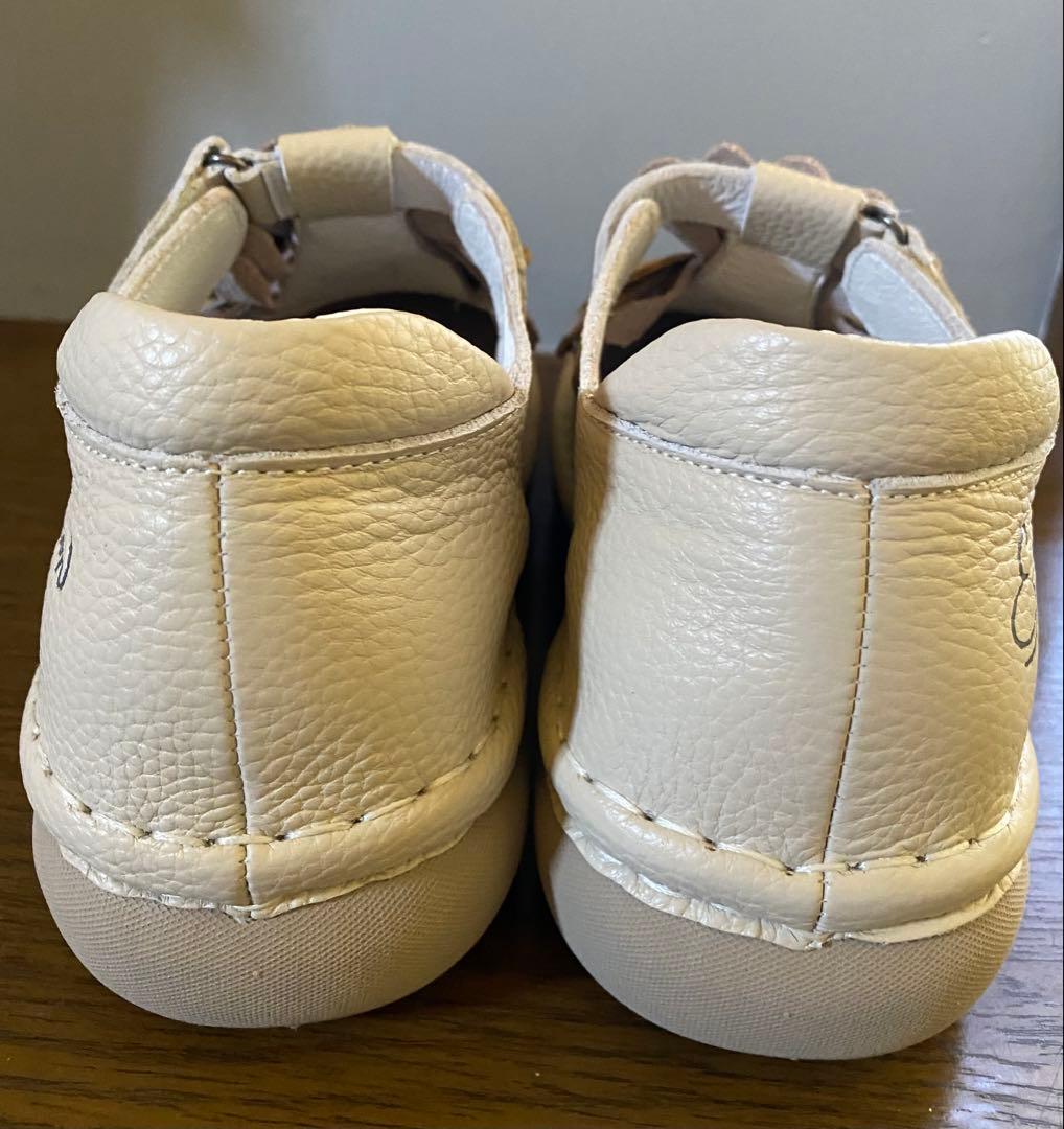 エスタシオン スリッポン 本革 フラワー ベルト アイボリー 希少