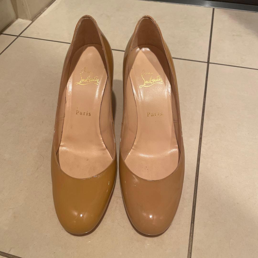 Christian Louboutin ベージュ ハイヒール　38 CHRISTIAN LOUBOUTIN Size 8 BIANCA Nude Platform Heels Pumps Shoes