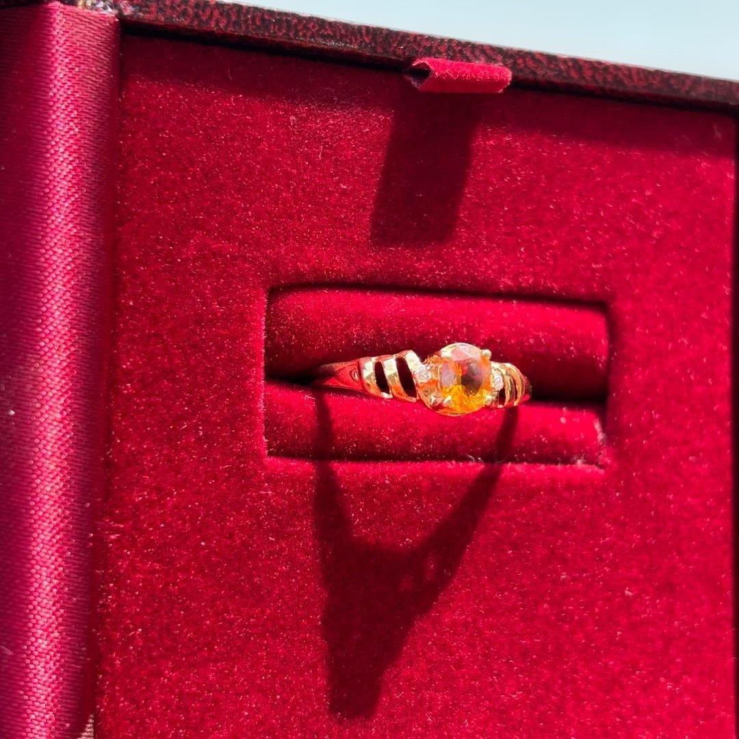 美品 K18 シトリントパーズ ダイヤ リング 13号程 - メルカリ