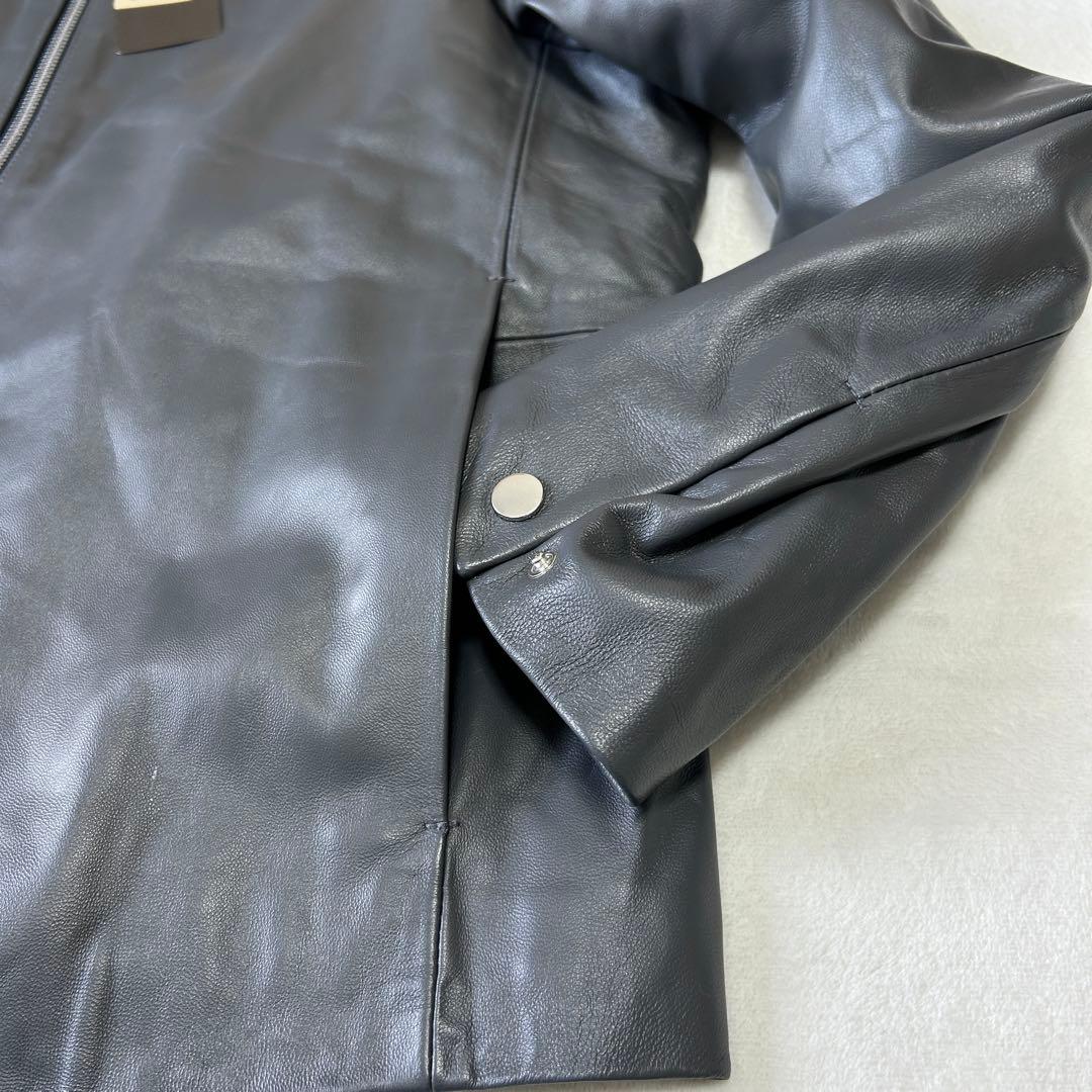 新品 未使用 25AWコムサメン ラムレザー シングルライダースジャケット