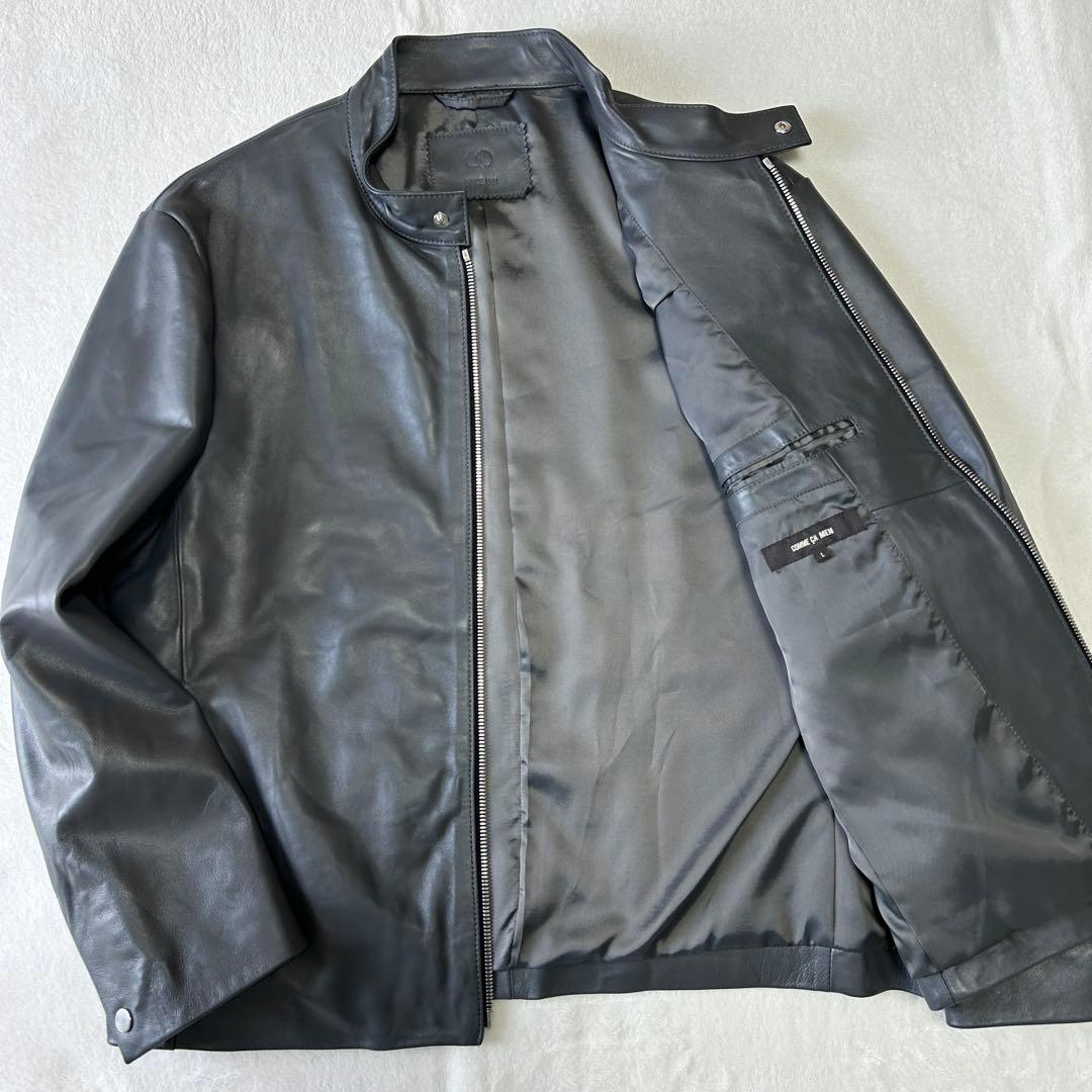 新品 未使用 25AWコムサメン ラムレザー シングルライダースジャケット