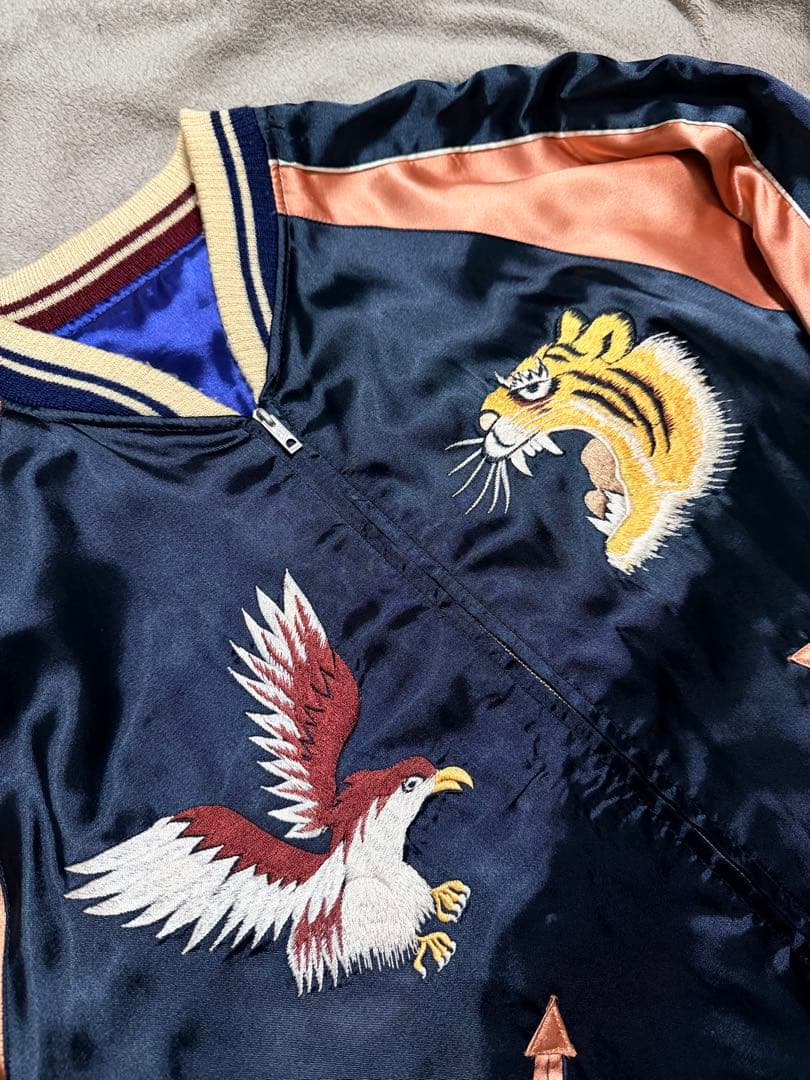 テーラー東洋 2面用 鷲 龍 日本限定 vintage スカジャン 都市 地図