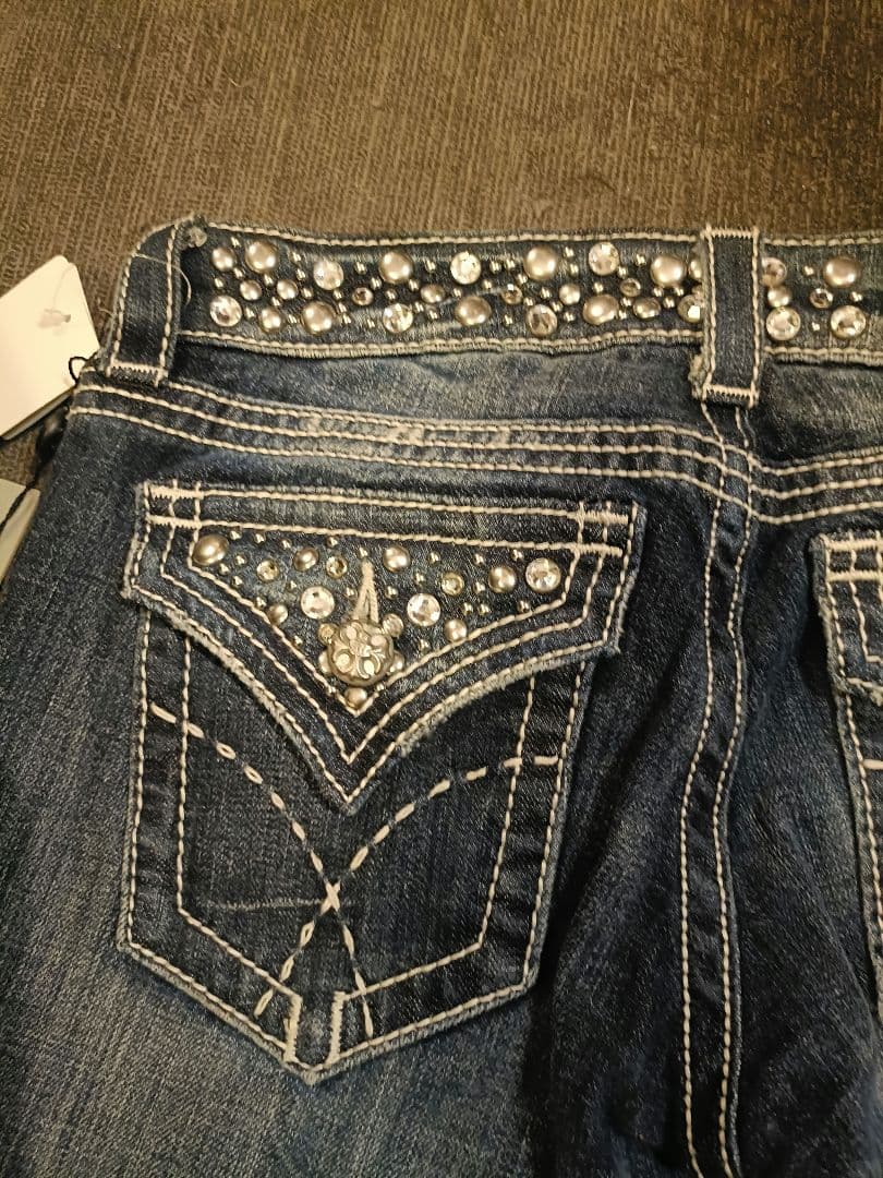 Miss Me ミスミー デニム 26 ブーツカット ラインストーンスタッズ新品