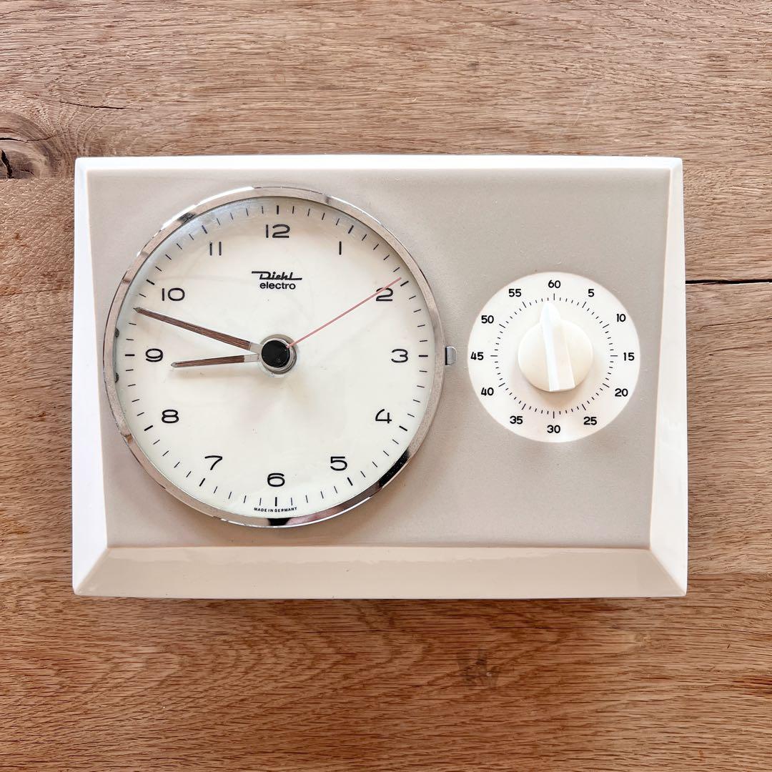 ドイツ・DIEHLの陶器製ウォールクロック Wall Clock Diehl ,,ヴィンテージ壁掛け時計,壁掛け時計,ドイツ製,日本