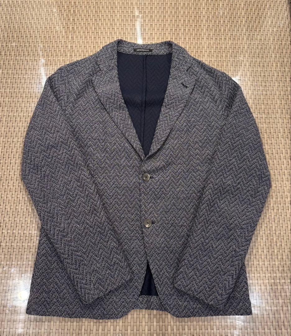 エンポリオアルマーニ テーラードジャケット 54 ヘリンボーン柄