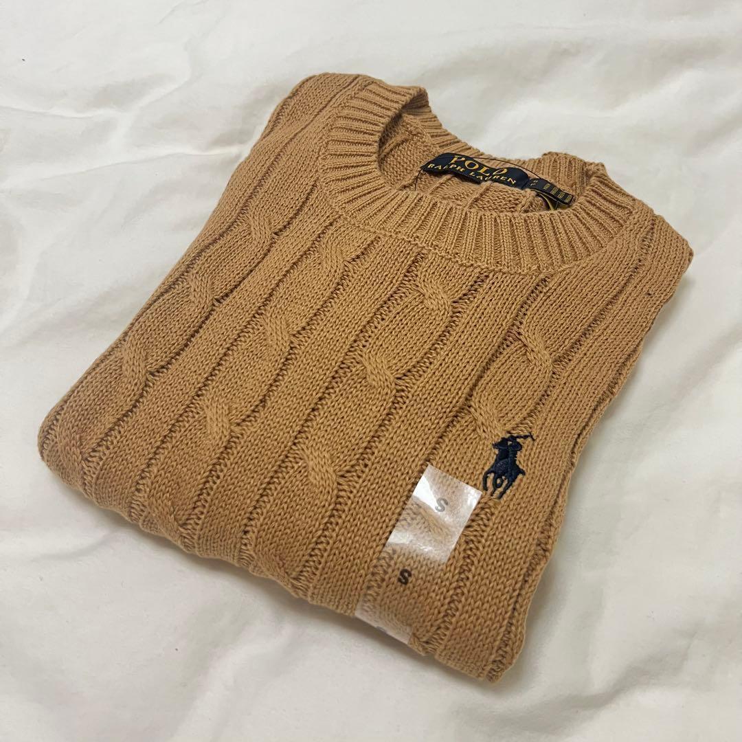 新品未使用•タグ付き】ポロラルフローレン ケーブルニットセーター S