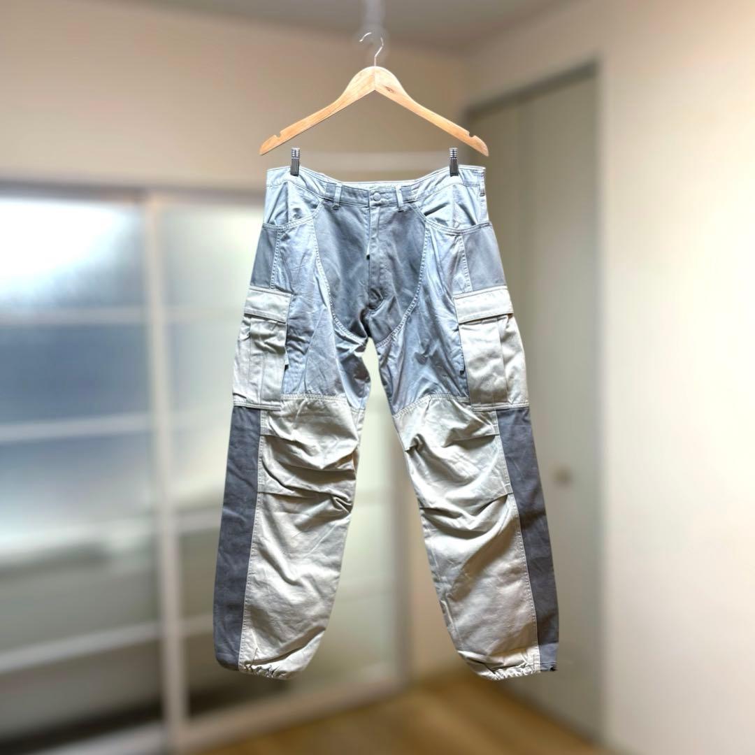 GUCCI グレー ブルー ストライプ マフラー