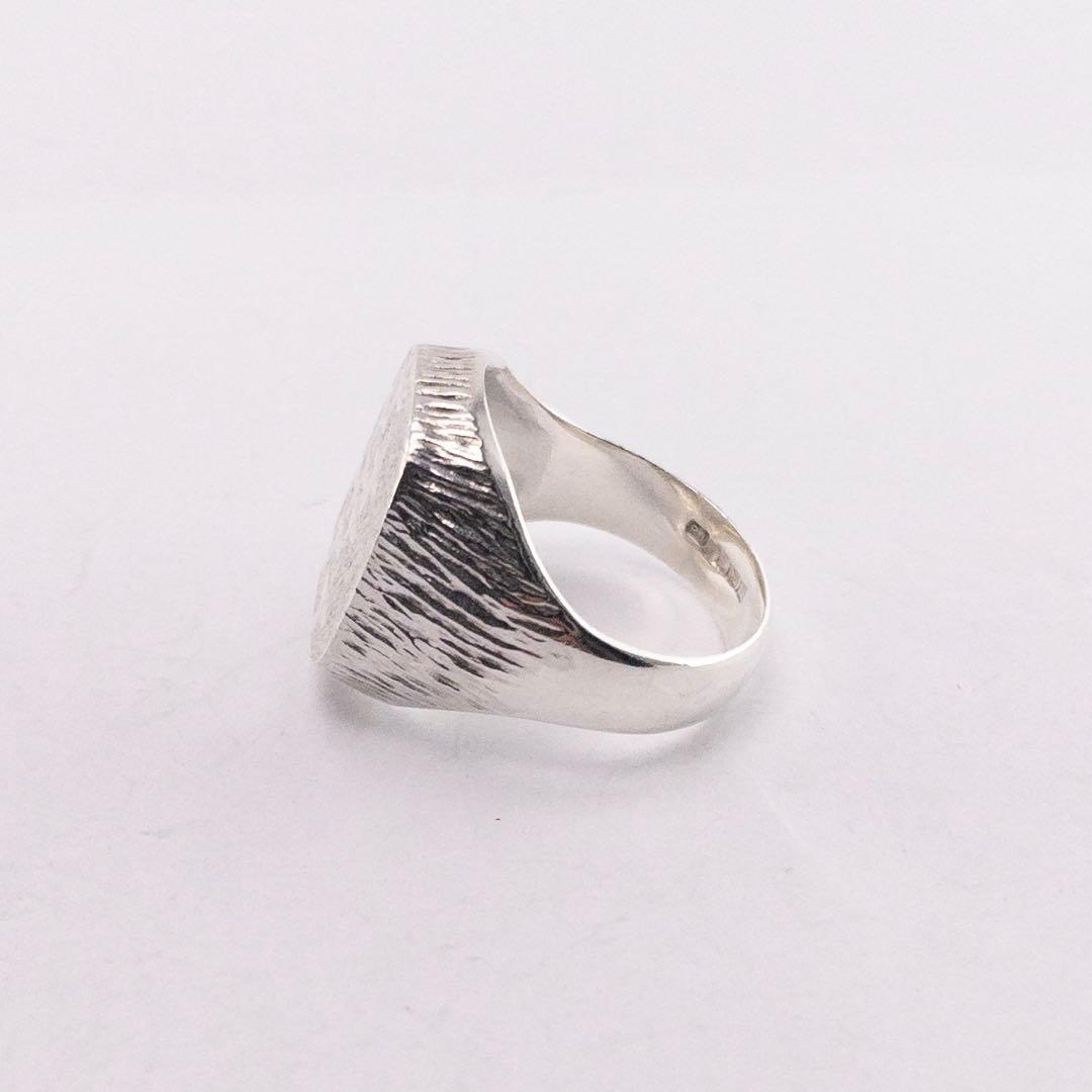 英国製 シルバー925 70s ヴィンテージ シグネット リング 20号 印台