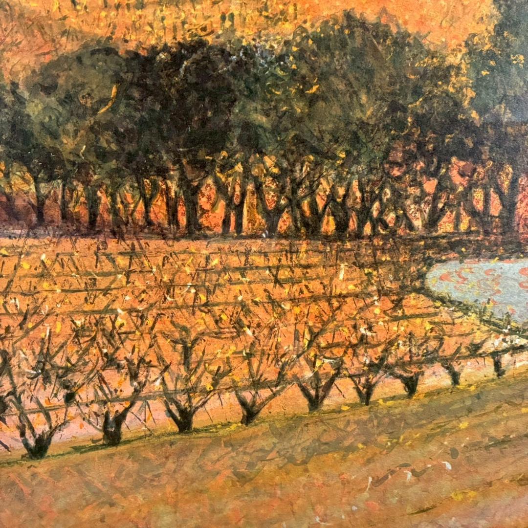 アンドレ・ブーリエ「11月のぶどう畑」リトグラフ 直筆サイン入 額縁