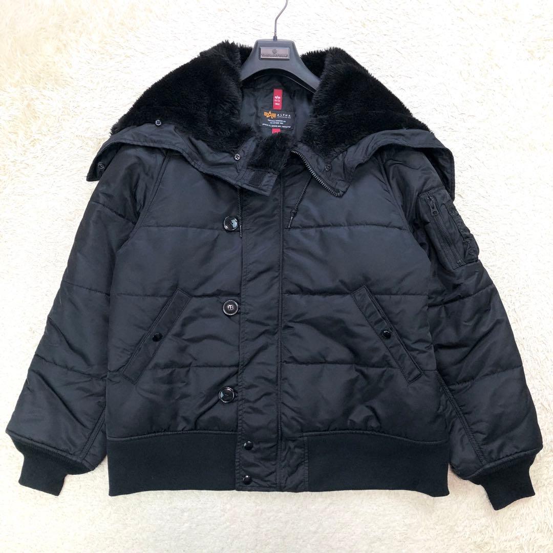 美品⭐アルファインダストリーズ N-2B フライトジャケット Lサイズ ブラック Alpha Industries（アルファ・インダストリーズ） ALPHA アルファ
