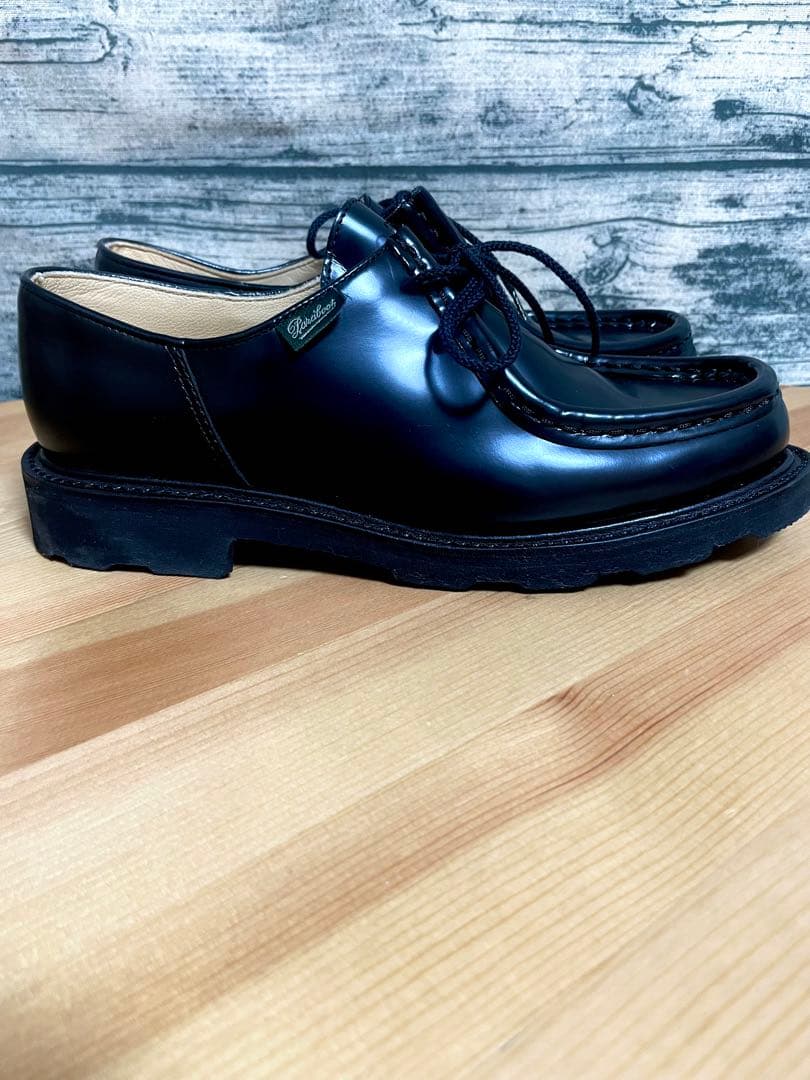 Paraboot MICHAEL ガラスレザー ブラック 4(24cm)ほぼ新品 - メルカリ