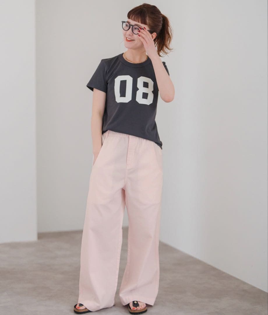 Spick & Span ピンク ワイドパンツ カラーチノパン Spick & Span ピンク ワイドパンツ カラーチノパン