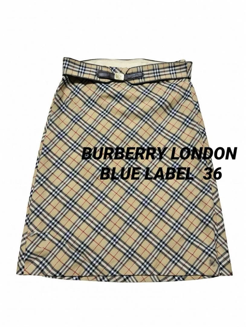 BURBERRY BLUE LABEL ノバチェック柄 ひざ丈スカート 36 - メルカリ