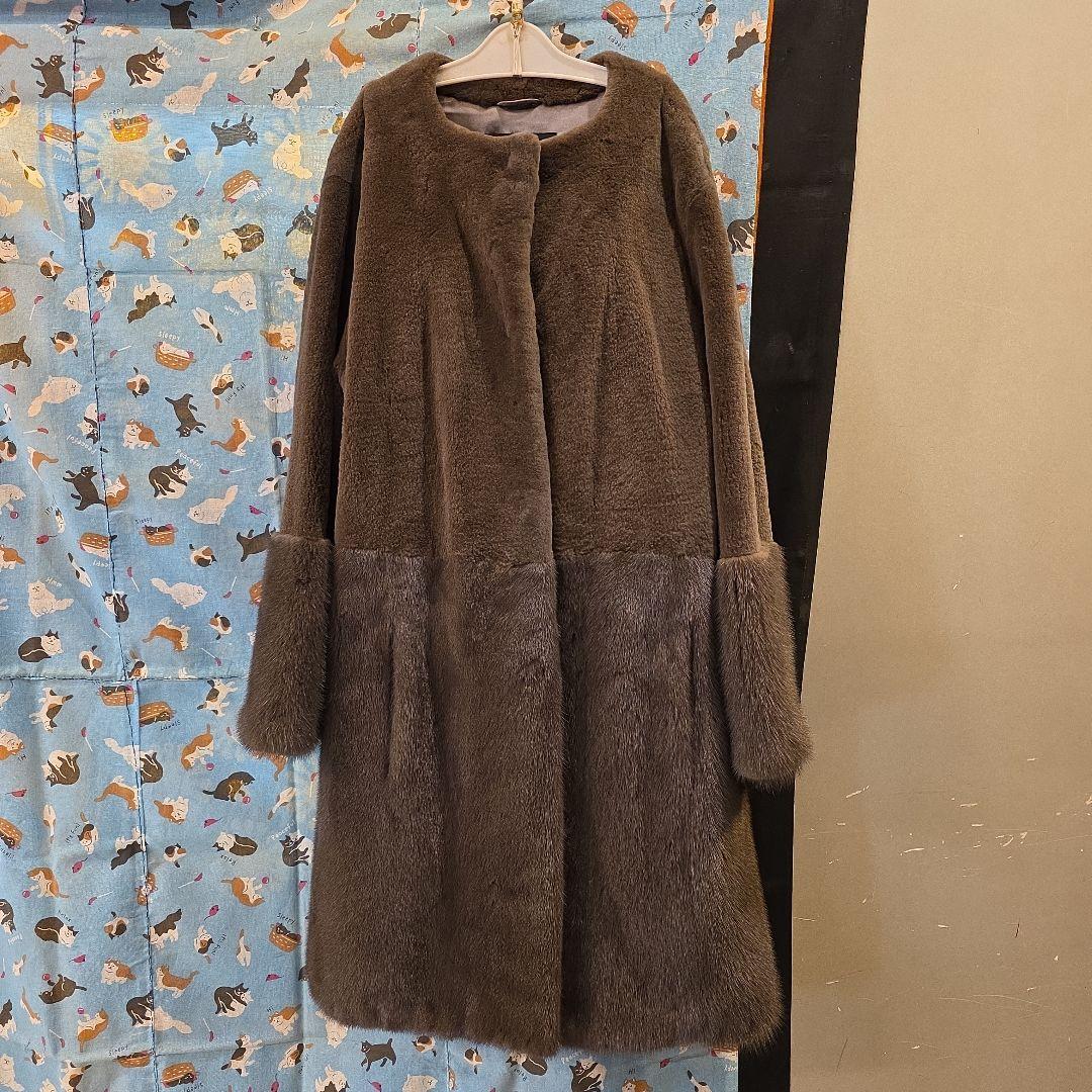 バーニーズニューヨーク Barneys New York ミンク ロングコート ライナー付き フーデッドミドルコート（2245001）｜BARNEYS NEW YORK