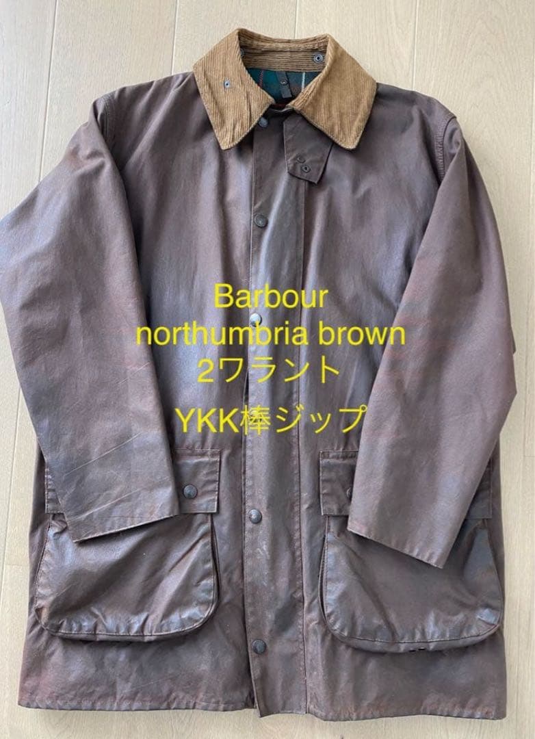 【希少色】80s Barbourノーザンブリア ラスティック 2クラウン YKK Mint 80s BARBOUR northumbria c40ラスティックブラウン 2ワラント YKK