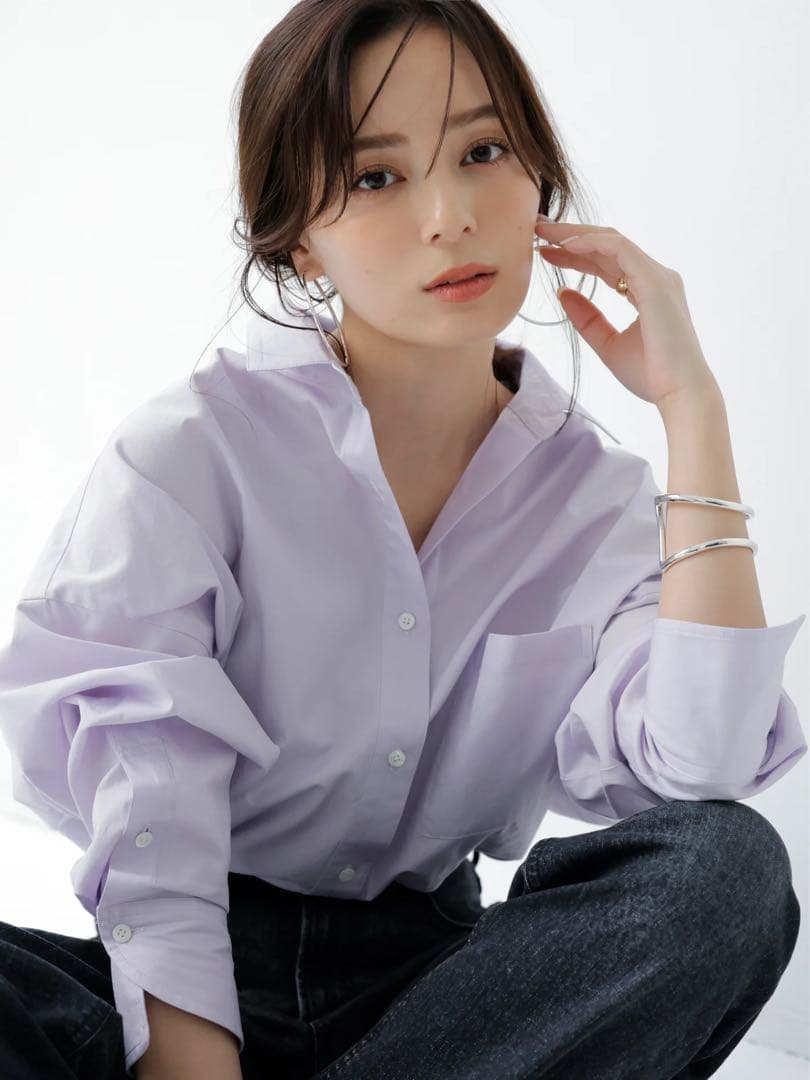 anuans 2025AW スタンダードシャツ ラベンダー anuans 2025AW スタンダードシャツ ラベンダー