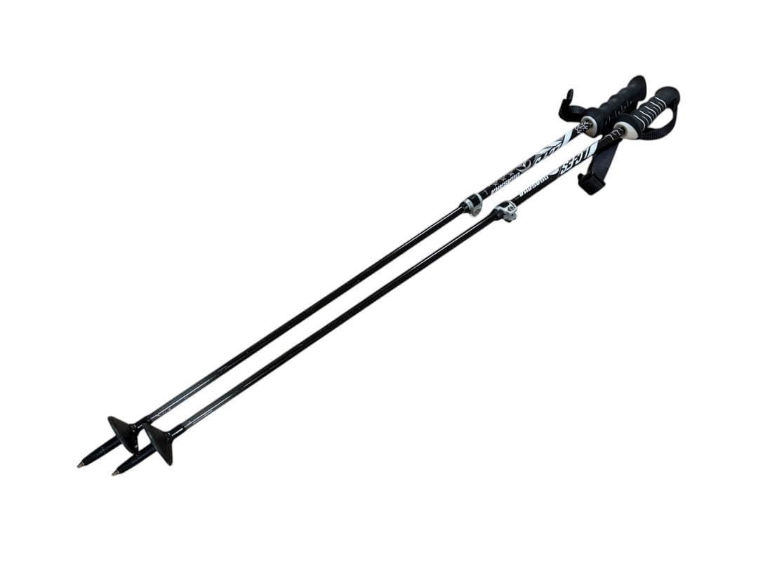 ★美品★お洒落　オガサカ スキーストック 収縮ポール　調整可能　デモ技術選 OGASAKA（オガサカ） スキーポール LC-FS/RD レッド 95〜120cm 伸縮式