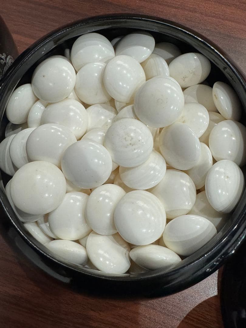 碁石 蛤囲碁 碁石 蛤 那智黒石 36号 10mm超 碁笥付 ハマグリ 囲碁 碁石