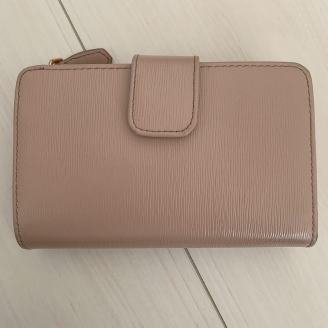 PRADA プラダ サフィアーノ 2つ折り財布 ピンクベージュ ピンク レザー
