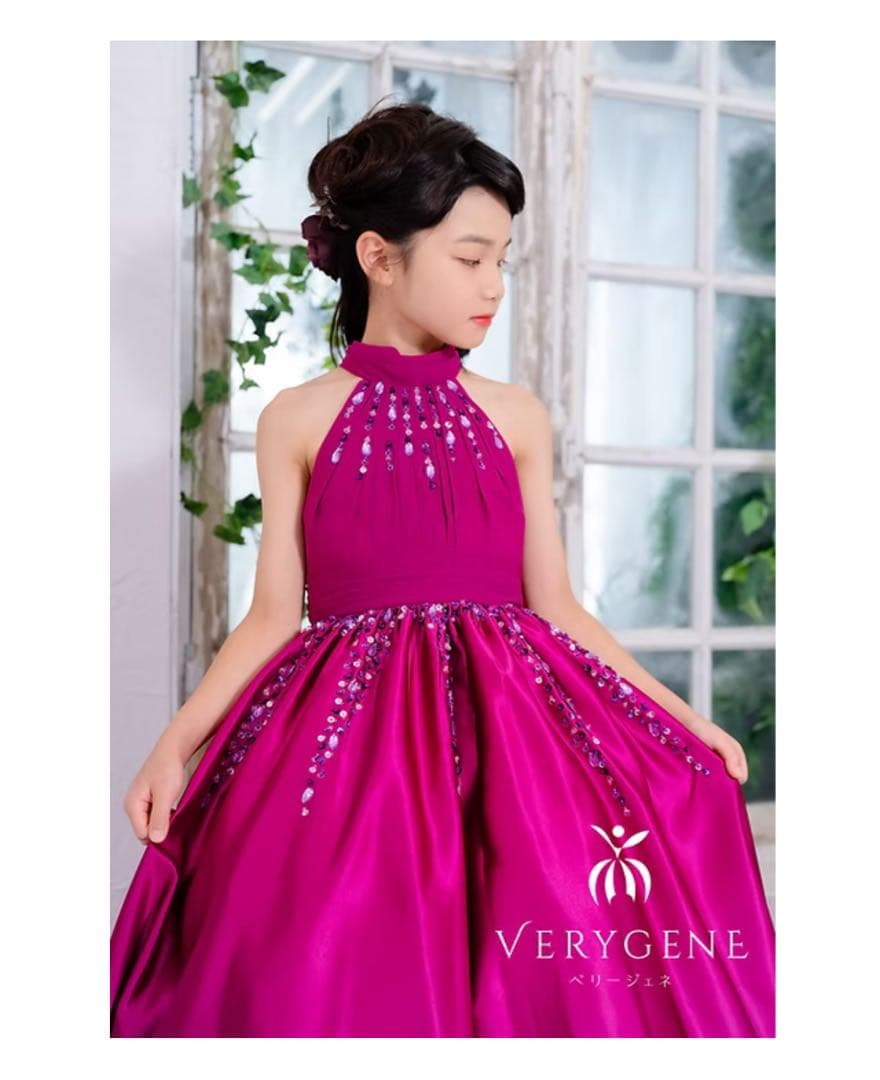 はな　ベリージェネ　バイファブリックドレスピンク プリントドレス | verygene