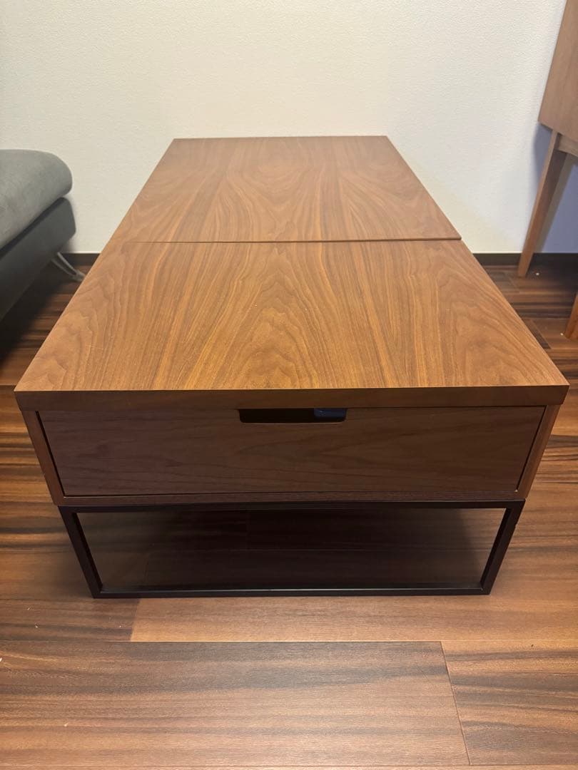 ニトリ 昇降 センターテーブル Nヒバリ 120 MBR ミドルブラウン 美品