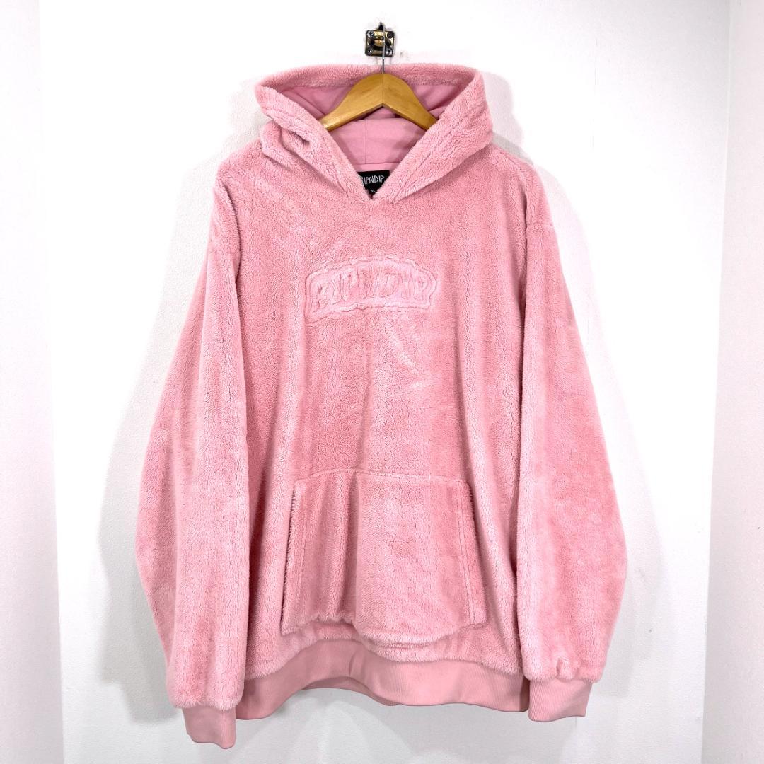 アナーキー着用】RIPNDIP Boa Hoodie ピンク XL ボア - メルカリ