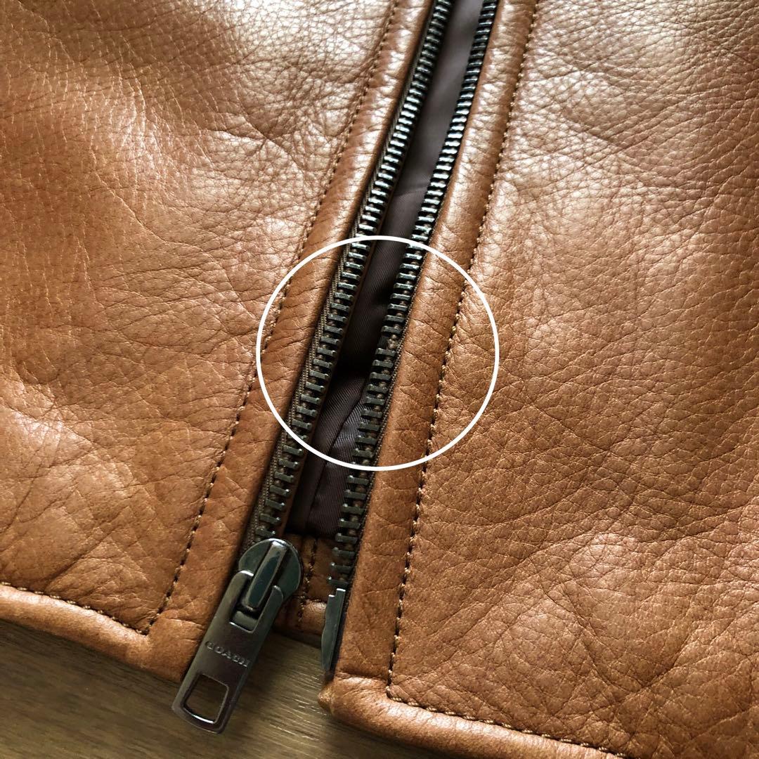 良品】COACH コーチ レザージャケット キャメル シングル 牛革 XS