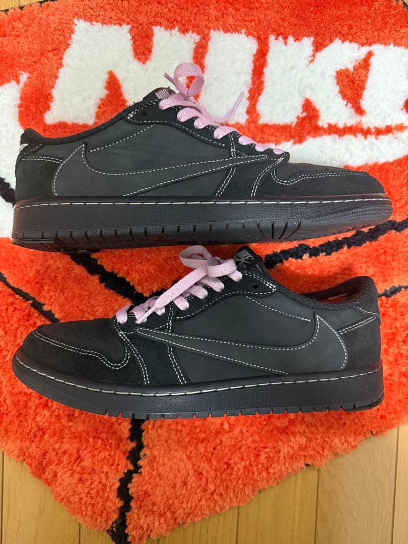 トラヴィススコット×ナイキ AJ1 LOW ブラックファントム 27.5cm