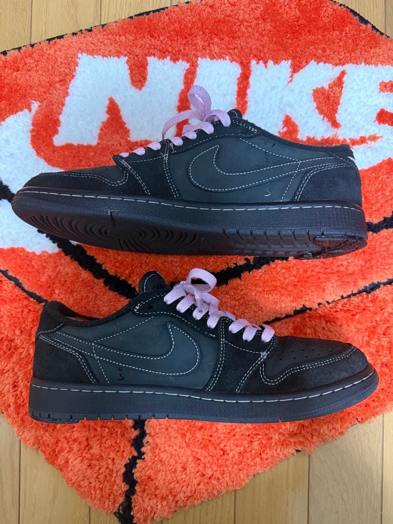 トラヴィススコット×ナイキ AJ1 LOW ブラックファントム 27.5cm