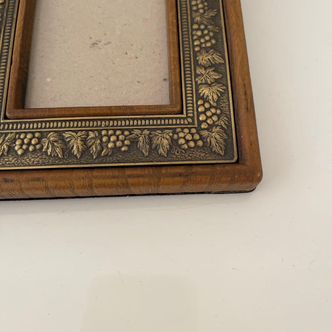 vintage flame 装飾の美しいフレーム 3点 真鍮と木製 - restru.cloud